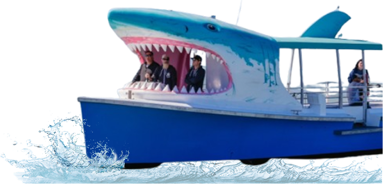 The famous Shark Boat cruising through the waters